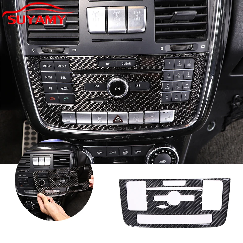 

Soft Carbon Fiber Car Central Control CD Panel Trim Stickers For Mercedes-Benz G-Class W463 2013-2018 Car Accessories