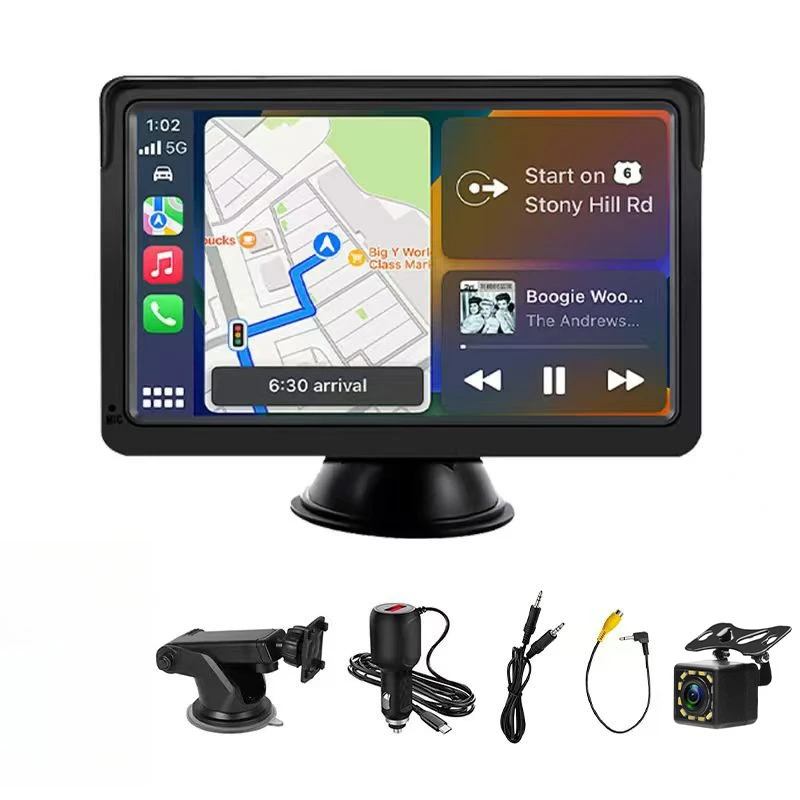 

7-дюймовый беспроводной Carplay портативный экран Bluetooth FM-плеер MP5 беспроводной автоматический экран проекция навигация реверсивное изображение