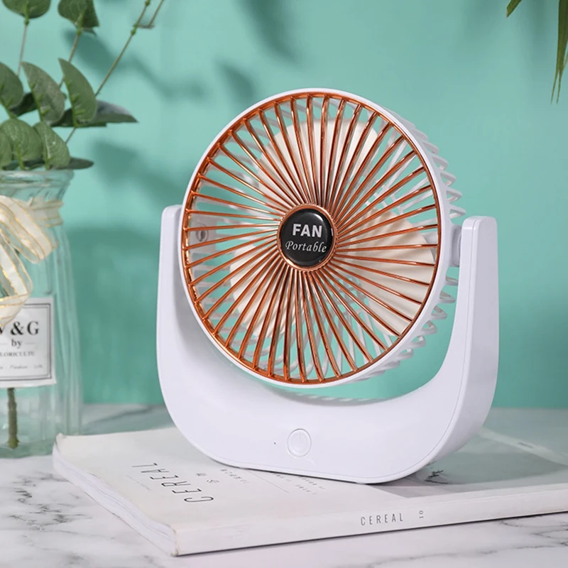 USB Mini Handheld Mute Desktop Fan Portable Electric Fan Fan Summer for Home Outdoor Desk,White + Black