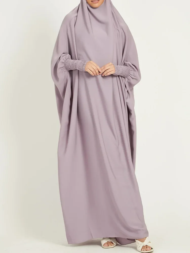 Ramadan Long Khimar Muslim One Piece Jilbab Dress Abaya Women Prayer Garment Saudi Arabic Prayer Dress Robe Burka Eid Niqab 2024