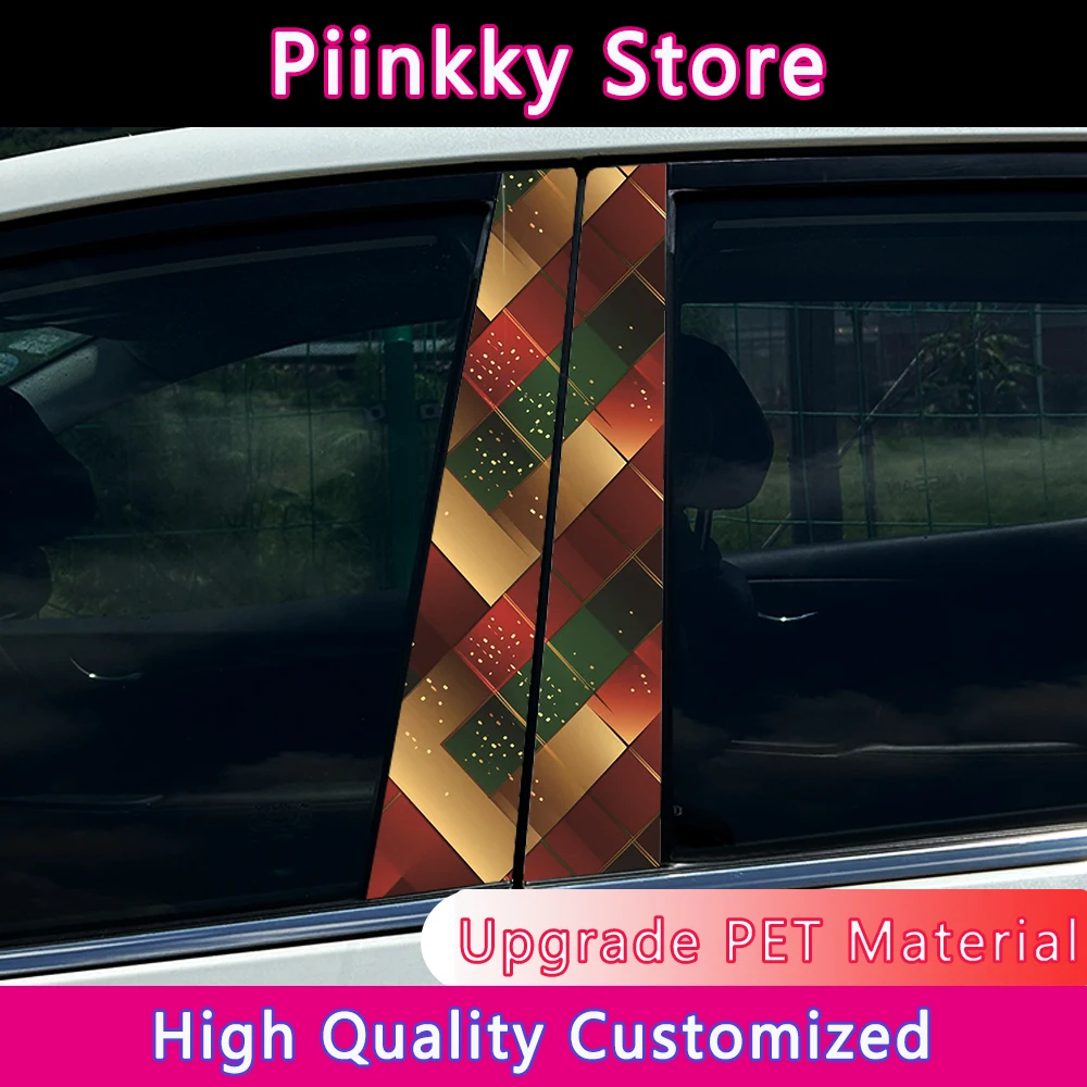 

2x Christmas Decorations Car Stickers Auto B-pillar Car Center Column Decoration Cover Scratches Waterproof Decals Accessories