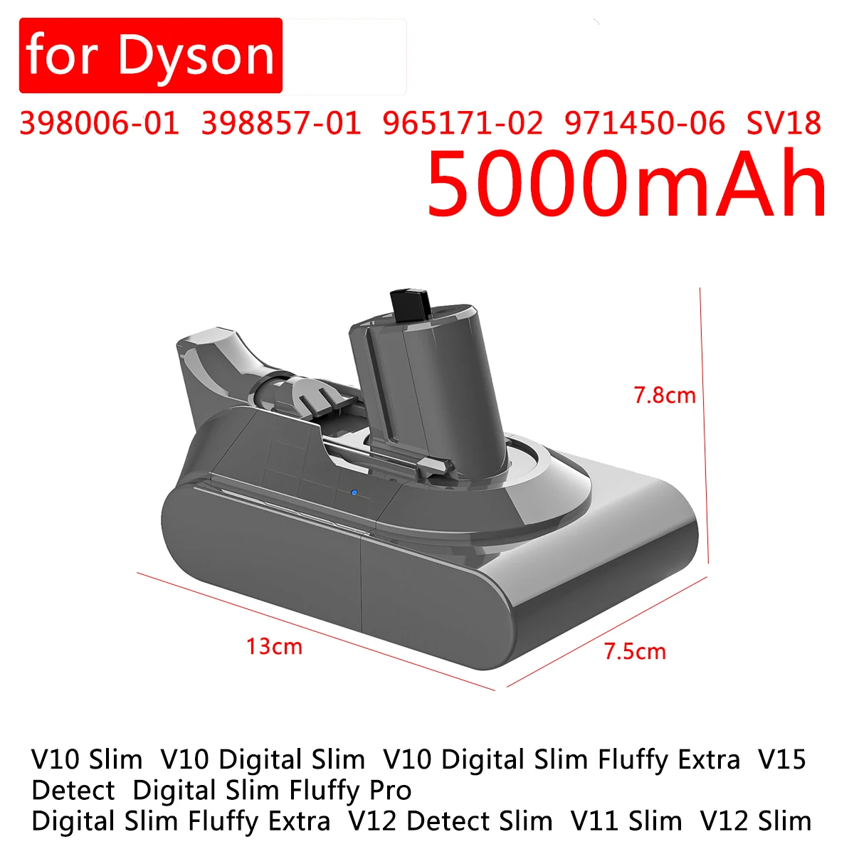 

for Dyson V11 battery for Dyson 398006-01 398857-01 965171-02 971450-06 SV18 V10 Slim Digital Fluffy Extra V15 Detect Extra