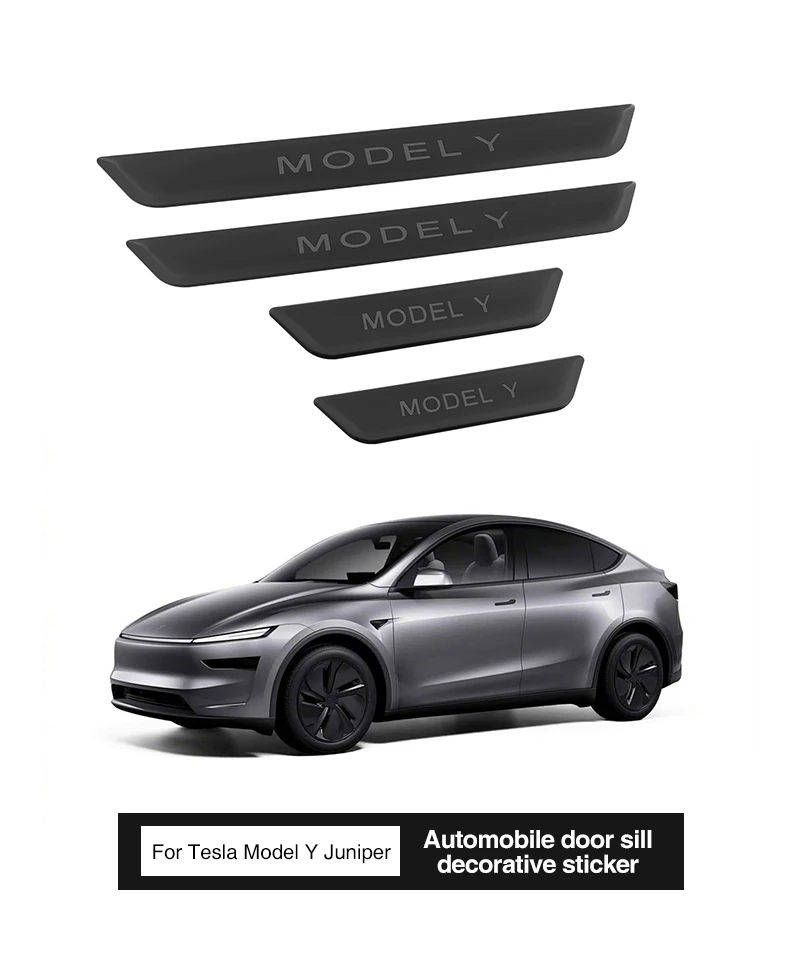 HEENVN Für Tesla Model Y Juniper 2025 Türschwellerschutz Anti-Kratz-Schutz Vordere Hintere Trittplattenschutz Auto-Innenausstattung – Detail 2