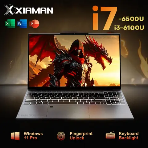 15.6인치 노트북 컴퓨터 PC 윈도우 11 인텔 코어 i7 6500U i3 6100U 게이밍 PC 16GB 램 지문인식 노트북 백라이트