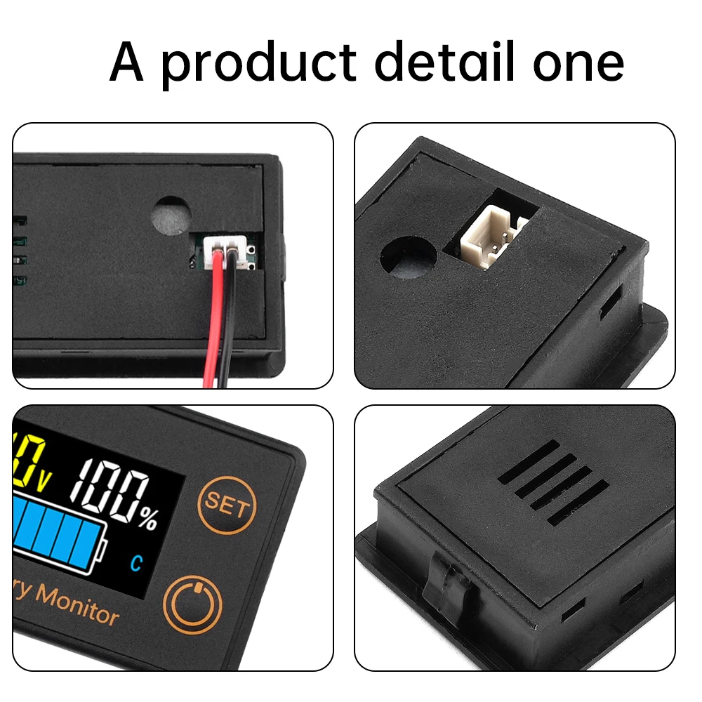 Waterproof Battery Level Indicator LCD Digital Battery Capacity Voltage Tester Acid / Li-Ion / Li-Fe Battery Universal DC 7-100V