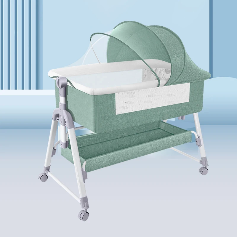 Luxury Foldable Adjustable Height Portable Modern Cosleep Baby Cradle Swing Children Bassinet Newborn Cradle Crib Bed Suit