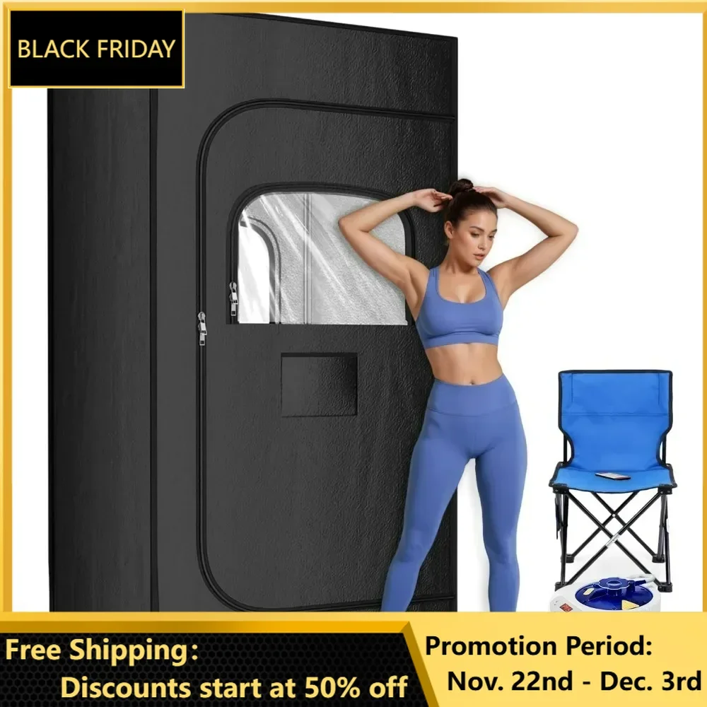 Portable Sauna Box, Personal Steam Nurecover Saunas Heater, Steamer, Indoor Foldable Sauna Tent, Dry Sauna SPA Full Body, Saunas