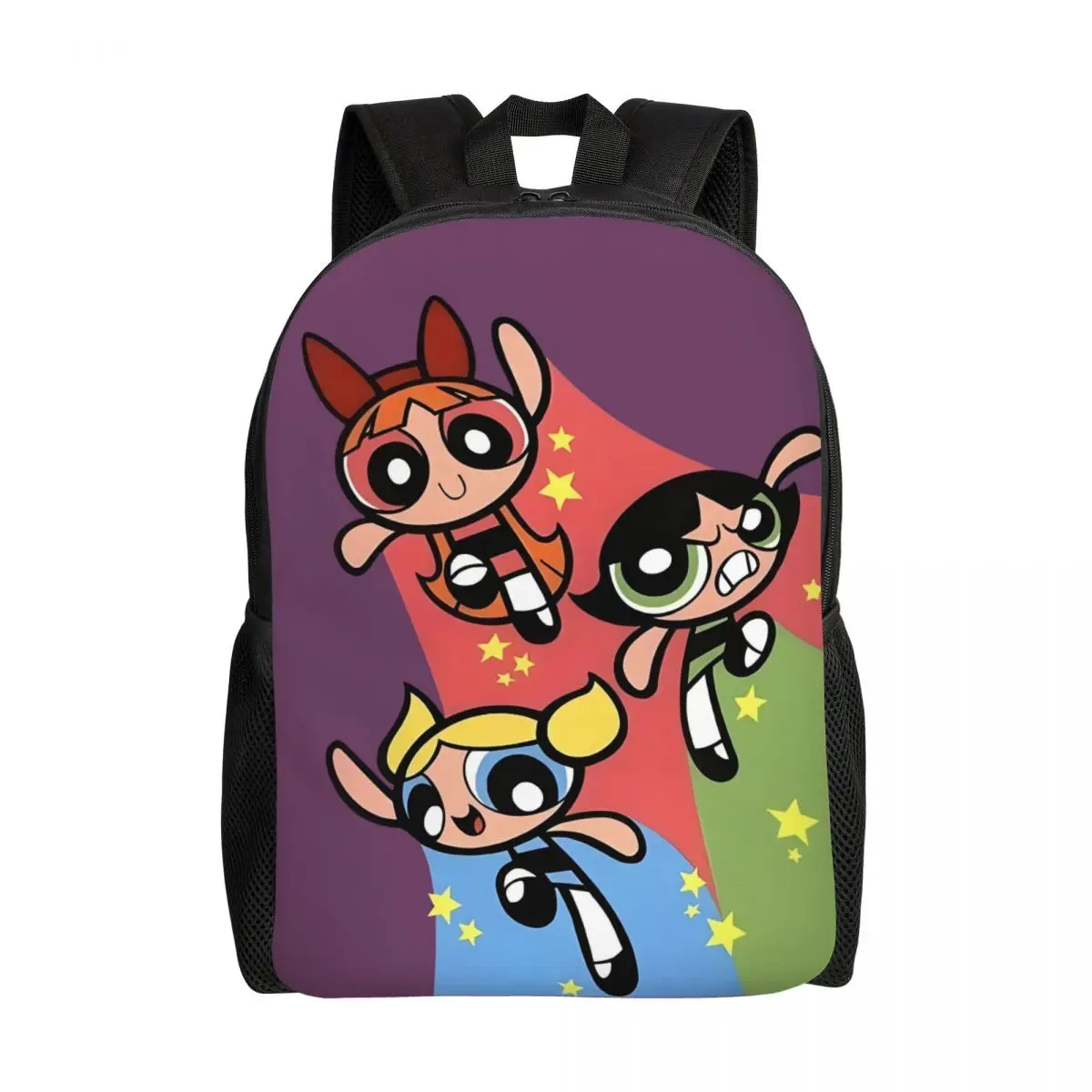 

Рюкзак в стиле аниме P-PowerPuffes для женщин и мужчин, школьный рюкзак для студентов, подходит для 15-дюймового ноутбука, сумки с анимацией супергероя