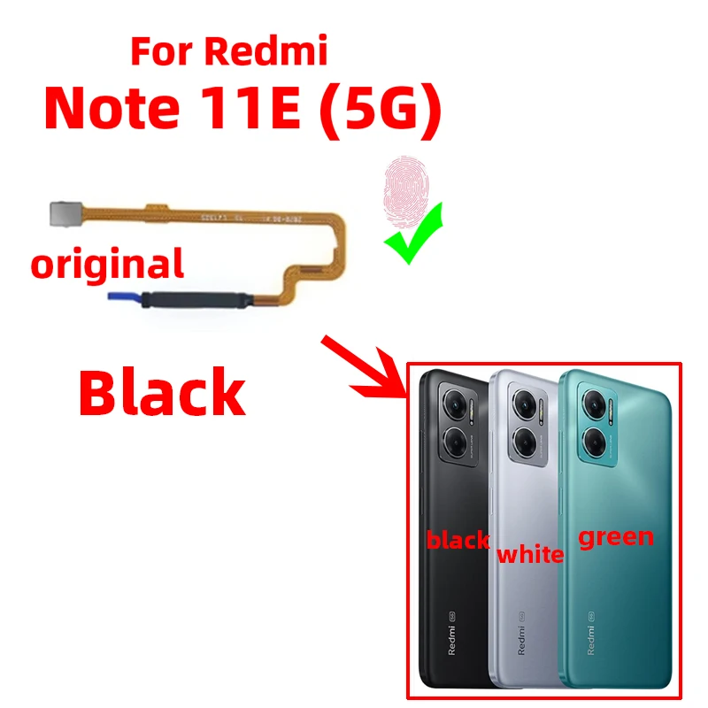 Original For Xiaomi redmi note 11E Fingerprint Sensor Home Return Key Menu Power Button Flex Ribbon Cable
