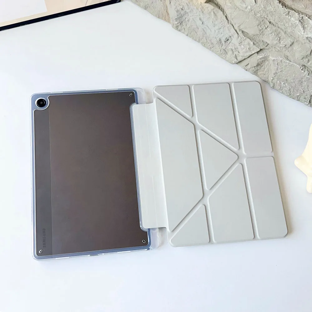 

For Samsung Galaxy Tab S7 FE Case Shockproof Acrylic Case Protective Y-Fold Back Cover Hard Case Shell for S7 S8 Plus Tablets