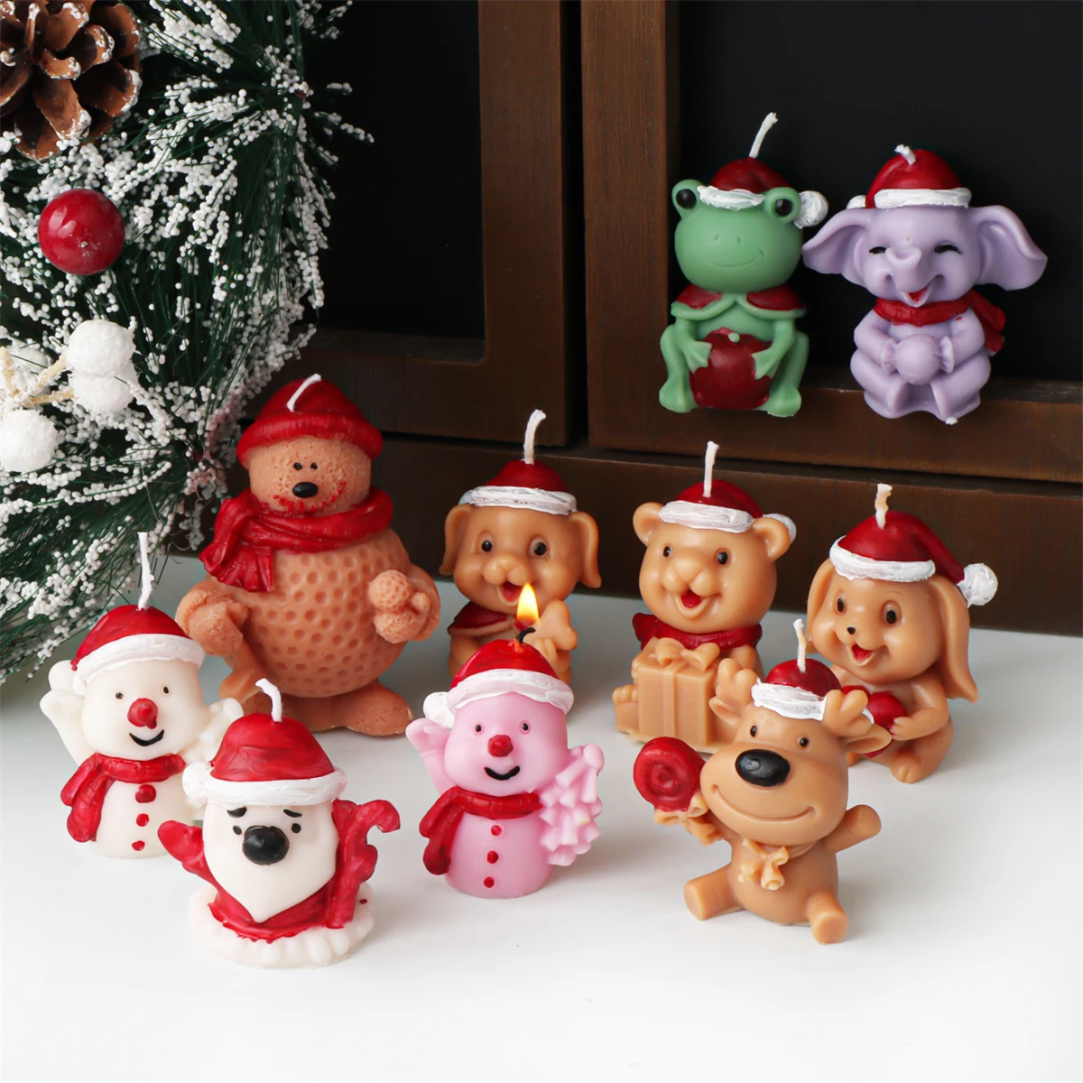 3D Christmas Animal Series Silicone Mold Doll Candle Clay  Jewelry Resin Casting Making Craft Handmade Aromatherapy Wax Eposy