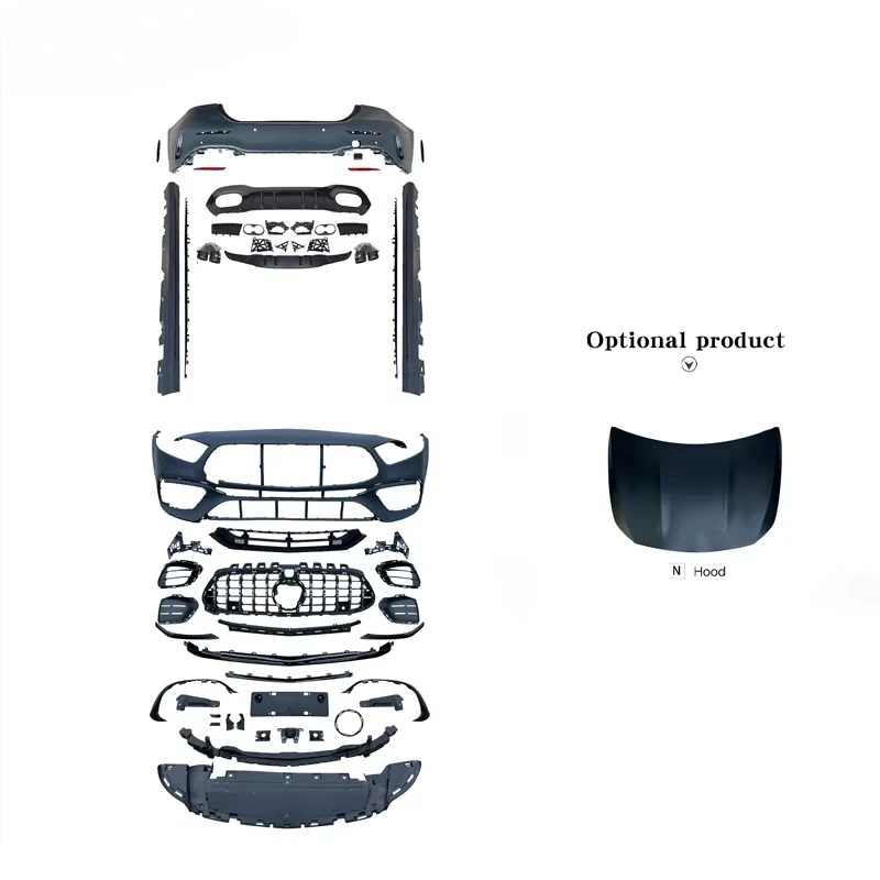 

2019-2024 Class W177 Sedan Bodykit Upgrade A45s AMG Front Rear Bumper Side Skirt Hood Grille & Diffuser-New Condition