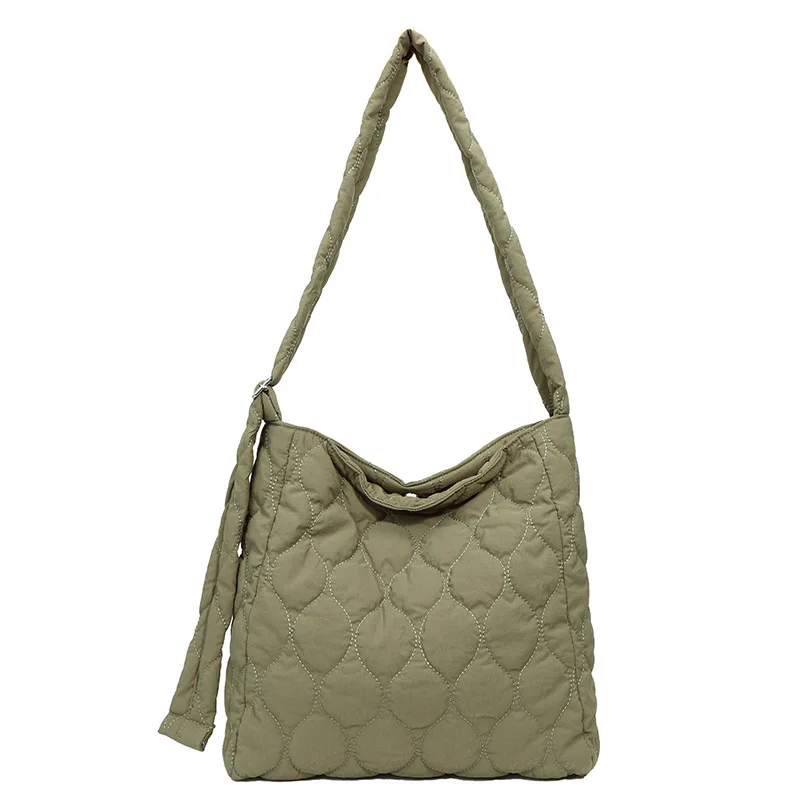 

Cotton Padded Jacket Bag Trendy Versatile Large Capacity Commuter Bag Women's Bag2025New autumn and winter single shoulder cross