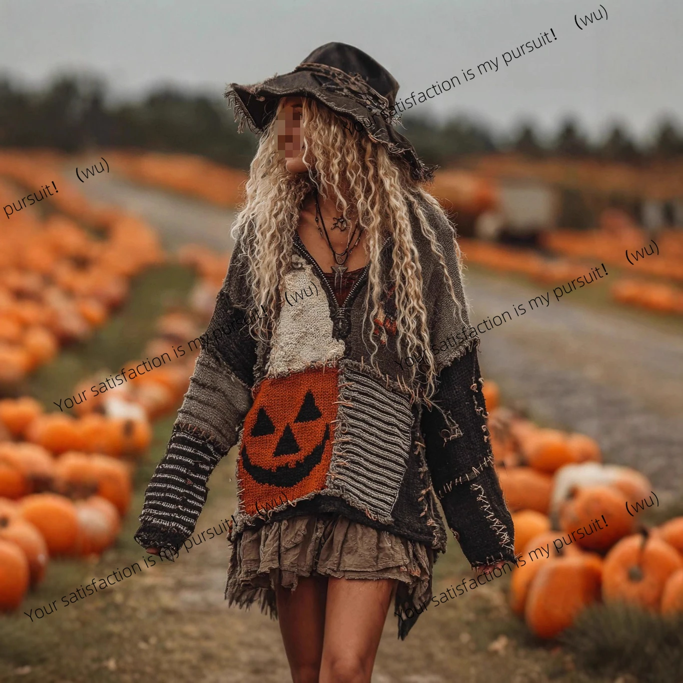 New European and American popular autumn and winter loose V-neck top casual thick needle sweater imitation wool