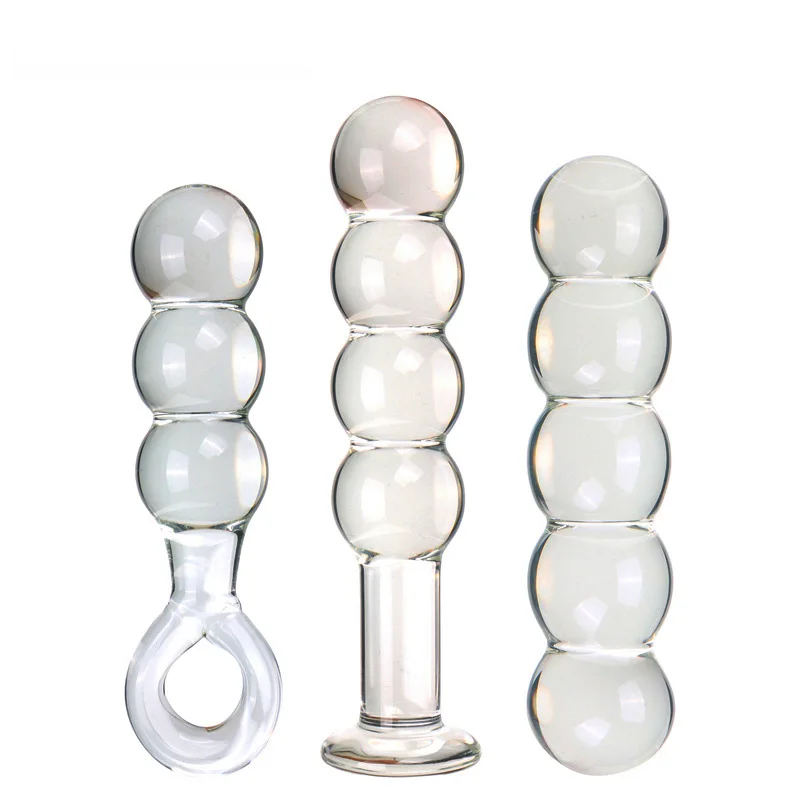 Huge Glass Dildo Anal Plug Vaginal Stimulation G-spot Prostate Massager Stimulation Butt Plug Anal Beads Sex Toys For Women Men