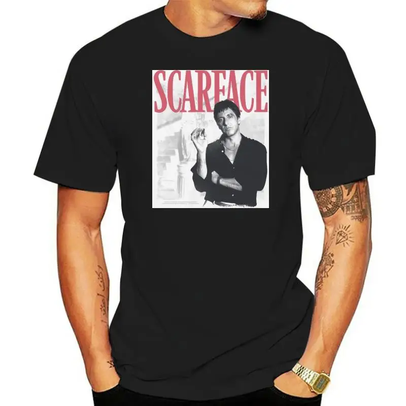 Scarface Men's Stairway T-shirt Medium White Rockabilia100% cotton casual short sleeve men T shirt o-neck