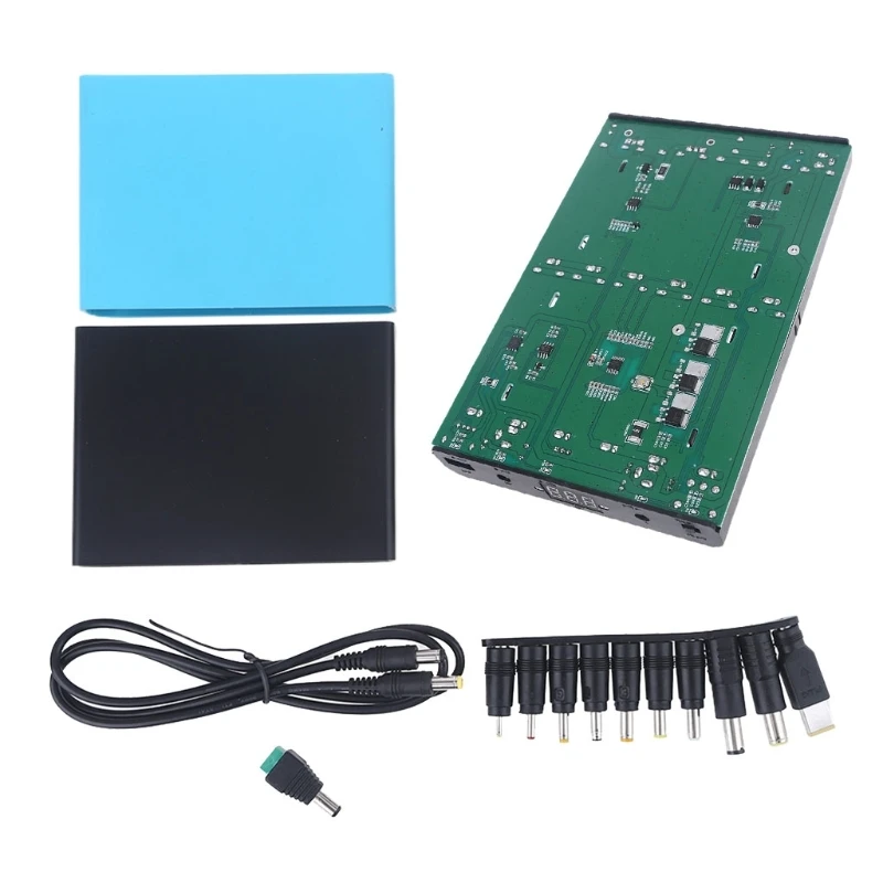 USB 5.5x2.1mm 12V-24V Adjustable Output 12x 18650 Batteries DIY Power Bank Box for Laptop Mobile Phone Router Tablet LED