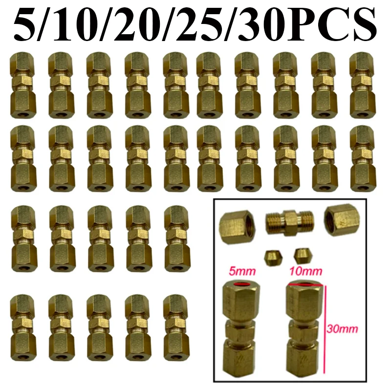 

5/10/20/25/30Pcs Universal Brake Line Connector For Brake Line Without Flaring 4.75mm 3/16 " Brake Line Connector Fittings