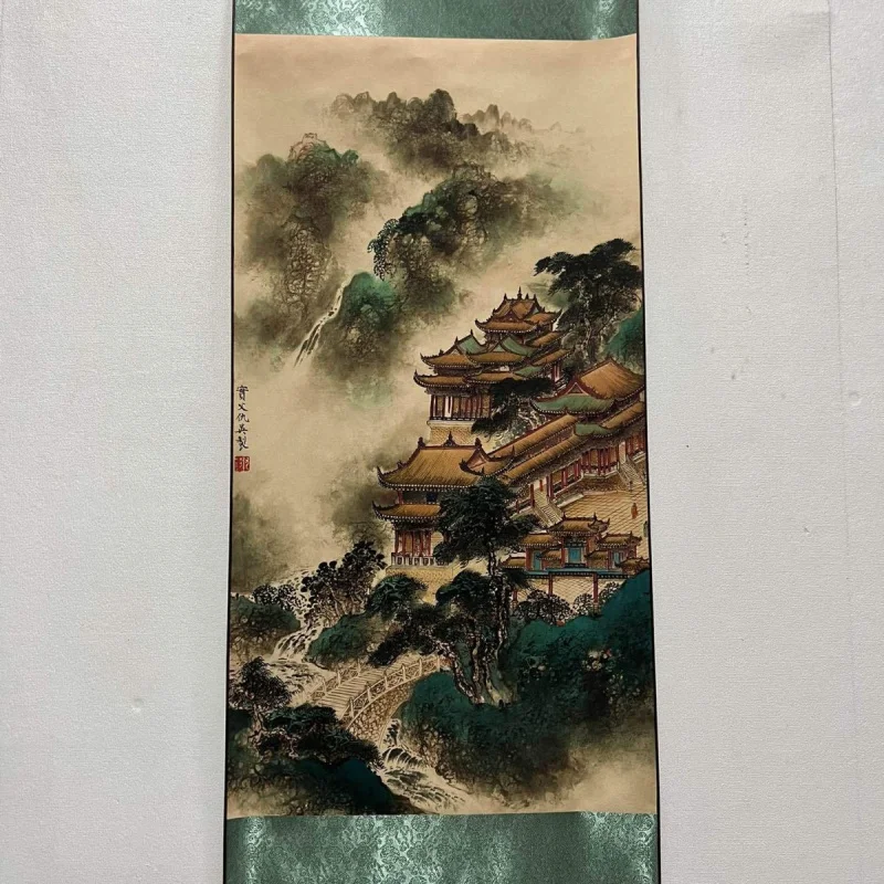 Yijing Map of Qiying Xiange Antique Calligraphy and Painting Celebrity Calligraphy and Painting Scroll Painting Middle Hall Pain