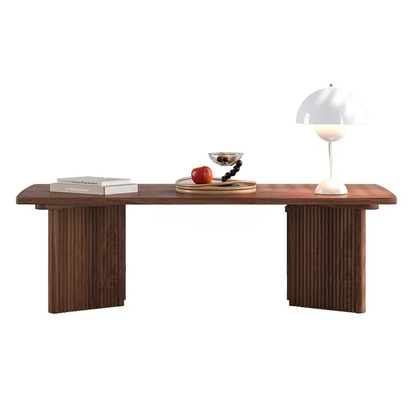 Factory Direct Black Walnut Medieval Solid Wood Tea Table Living Room Wooden Design Simple Coffee Table