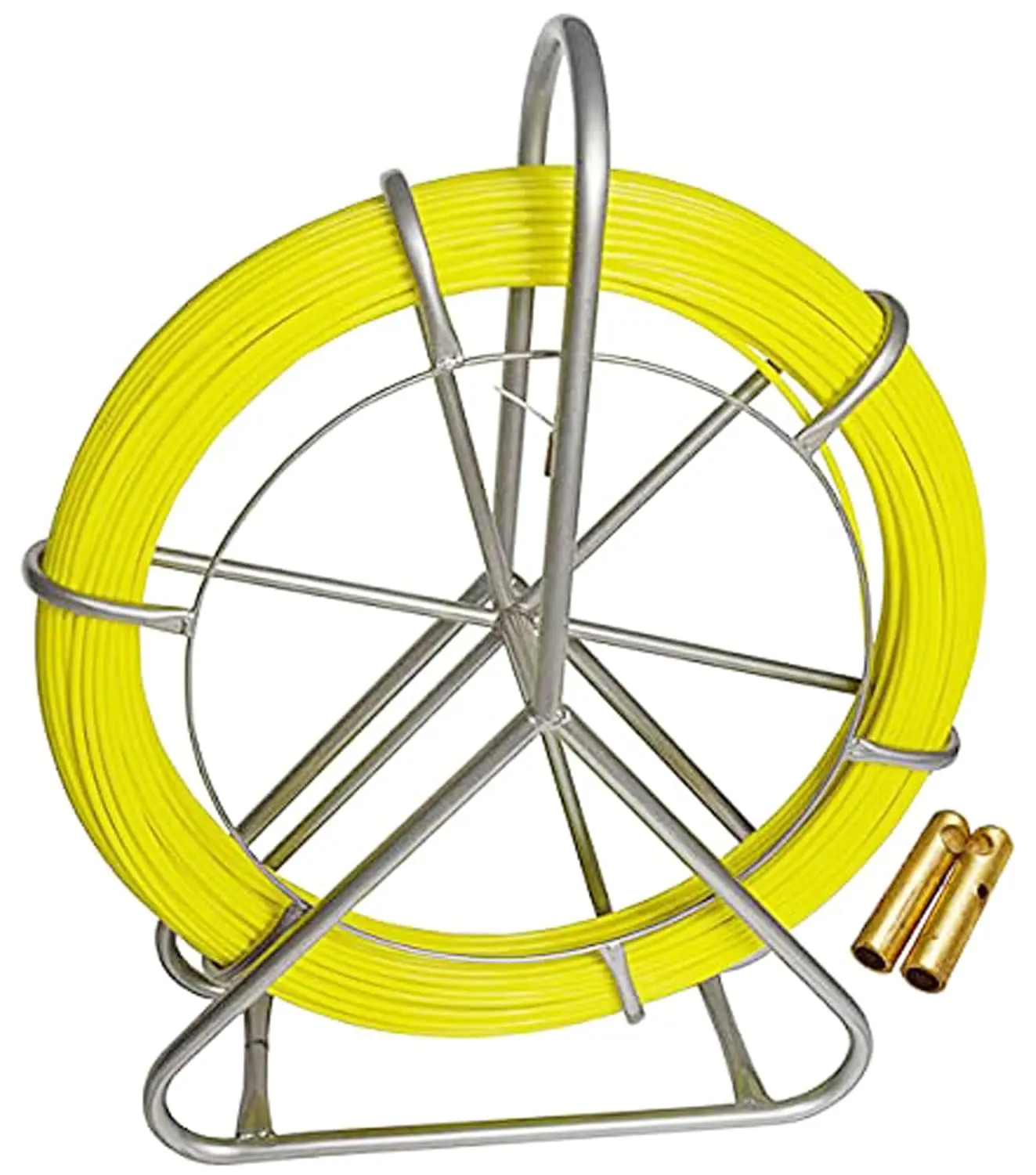 

Fish Tape Fiberglass 425FT 6MM Duct Rodder with Brake Electrical FishTape Cable Puller with 2pcs Copper Tips