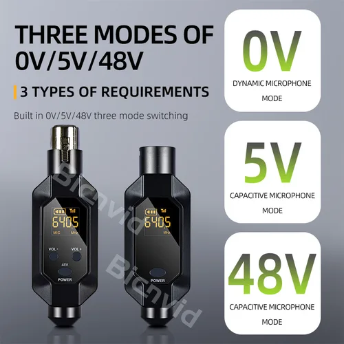 Imagen 2 del producto Convertidor de micrófono inalámbrico con cable a inalámbrico, transmisor y receptor XLR, sistema inalámbrico de micrófono para micrófono dinámico