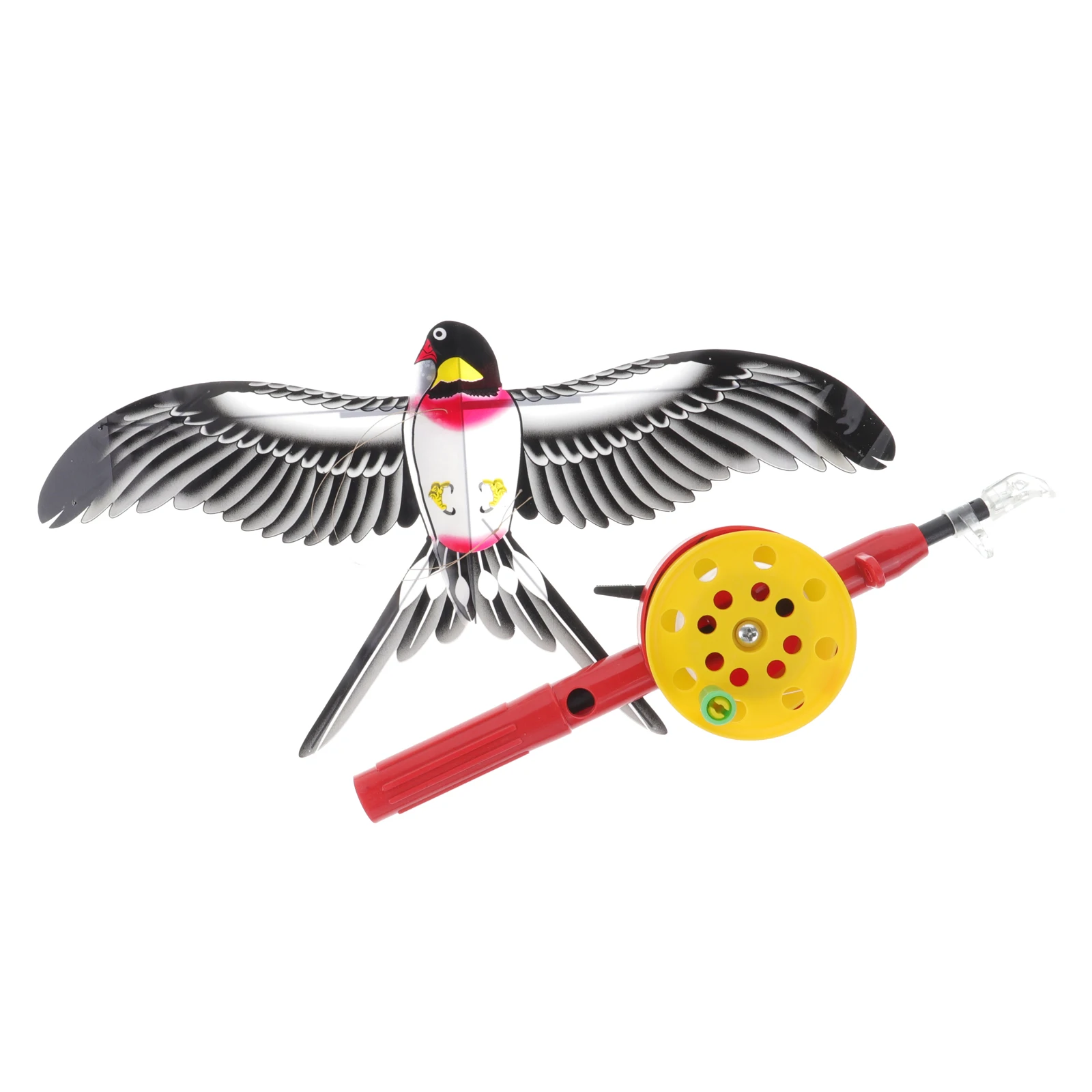 Angelruten-Drachen, Outdoor-Vogel-Design mit Angelrutenstruktur, lebendige Farben, glatte Flugleistung für Kinderspaß