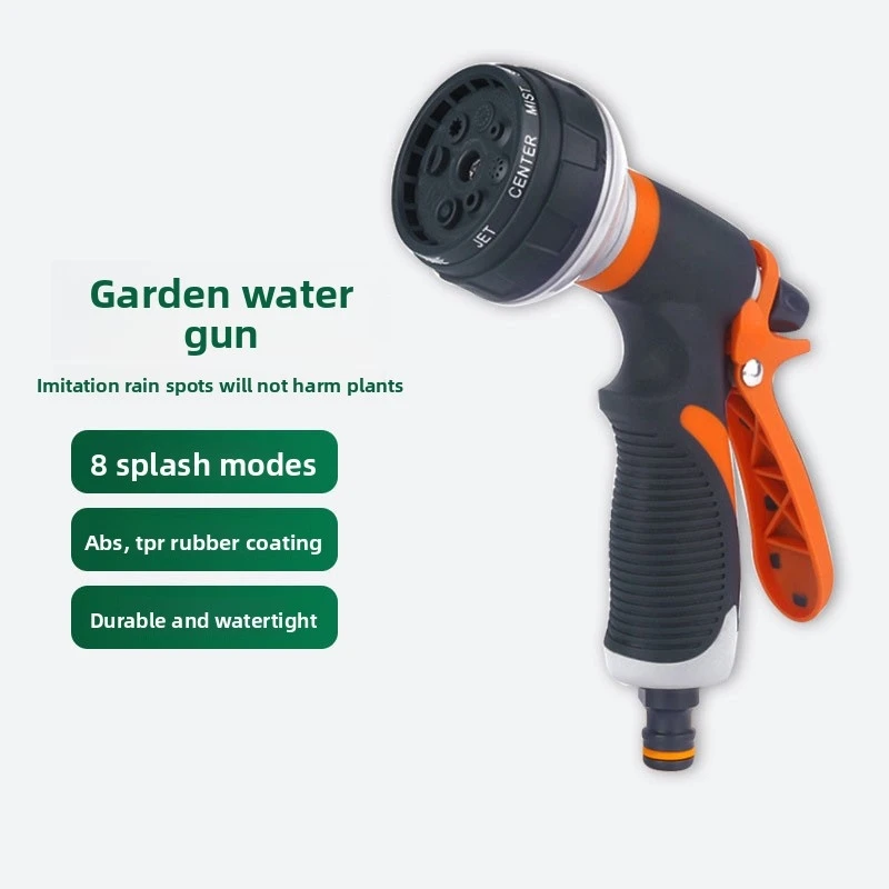 Adjustable Garden Hose Nozzle, 8 Spray Modes, High Pressure Sprayer for Lawn & Car Cleaning, Durable Outdoor Use