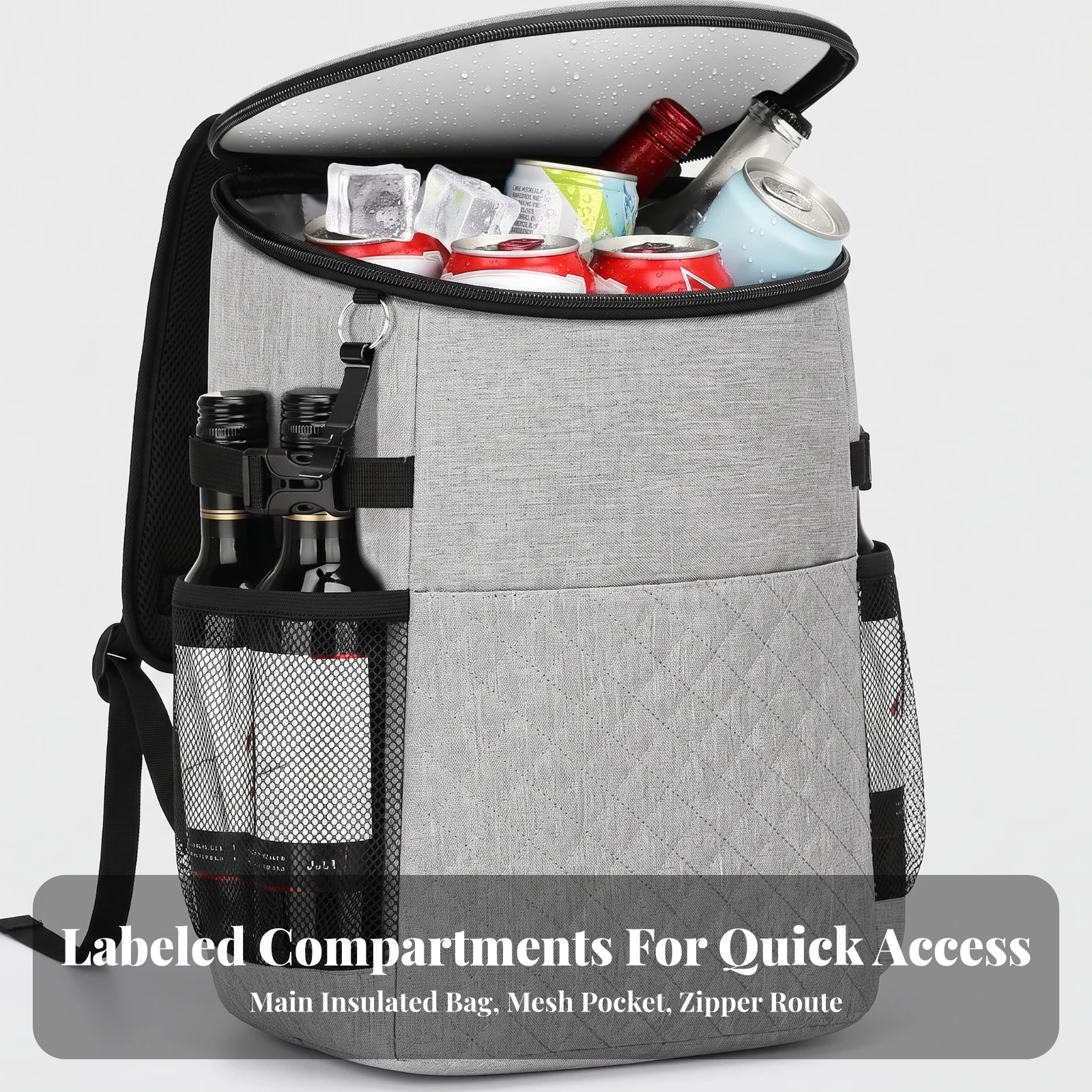 Insulated Backpack Cooler Bag Portable Soft-Sided Cooler Backpack Easy to Clean Comfortable for Hikers, Picnics, Camping