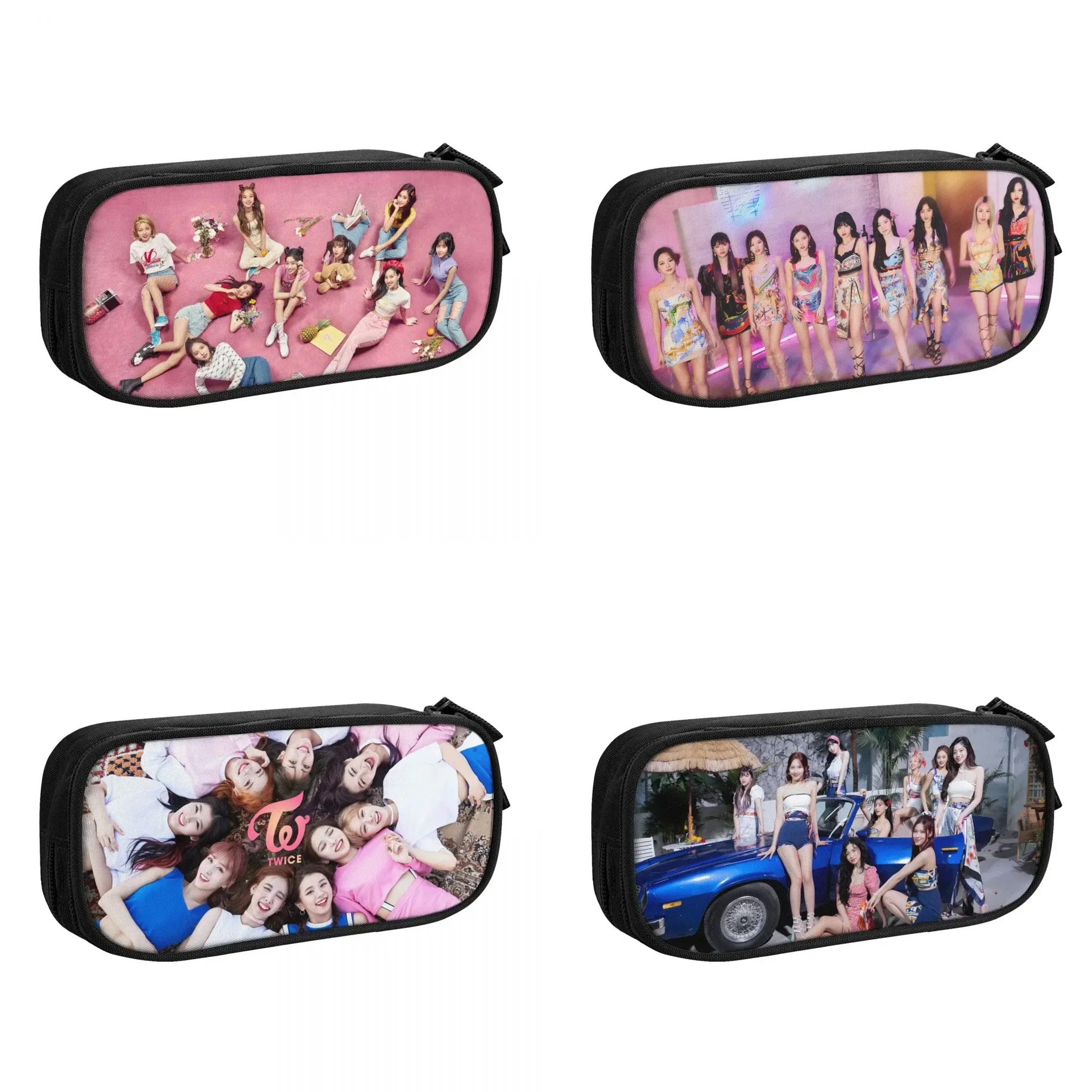 

Kpop TWICE Girl Group Big Capacity Pencil Pen Case Office College School Large Storage Bag Pouch Holder Box Organizer