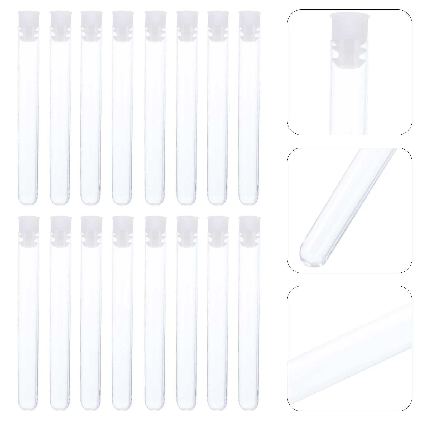 

100 Pcs Plastic Test Tube Transparent Tubes Harmless Experiment Container Strong Deformation-resistant