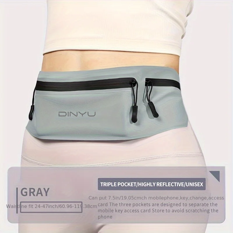 Thin Waterproof Sports Phone Waist Bag Invisible Running Belt Pouch for Marathon Fitness Outdoor Men Women