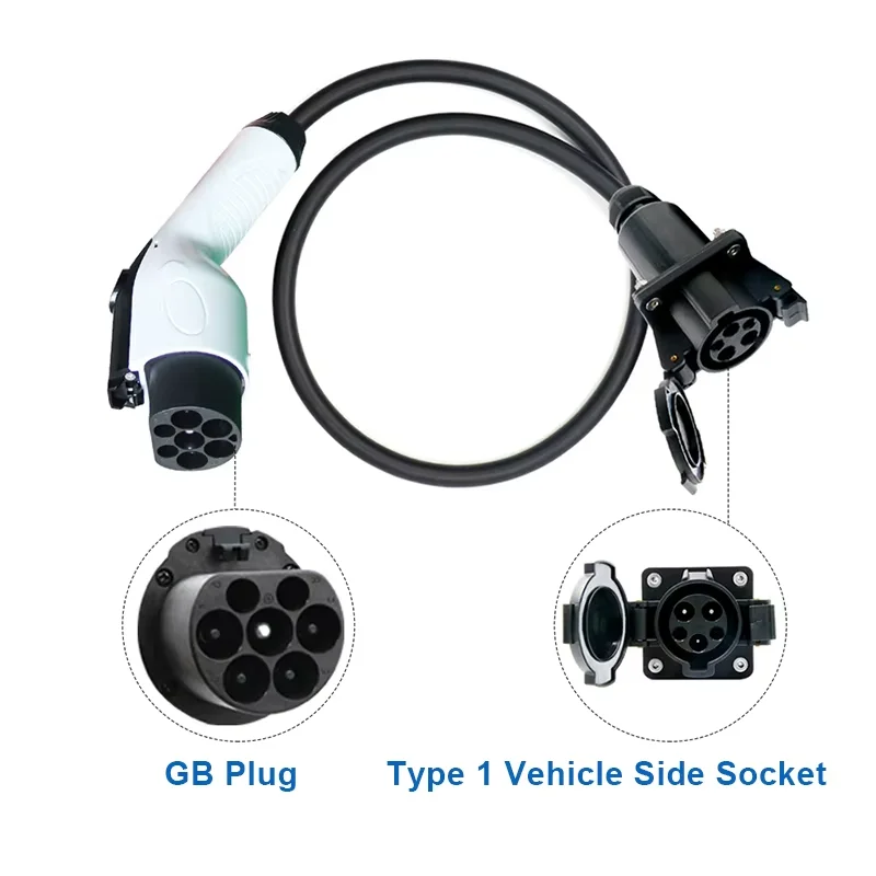 Véhicule électrique unique 32 ampères 1 phase chargeur de voiture ca T1-Gb Ev adaptateur de charge de voiture