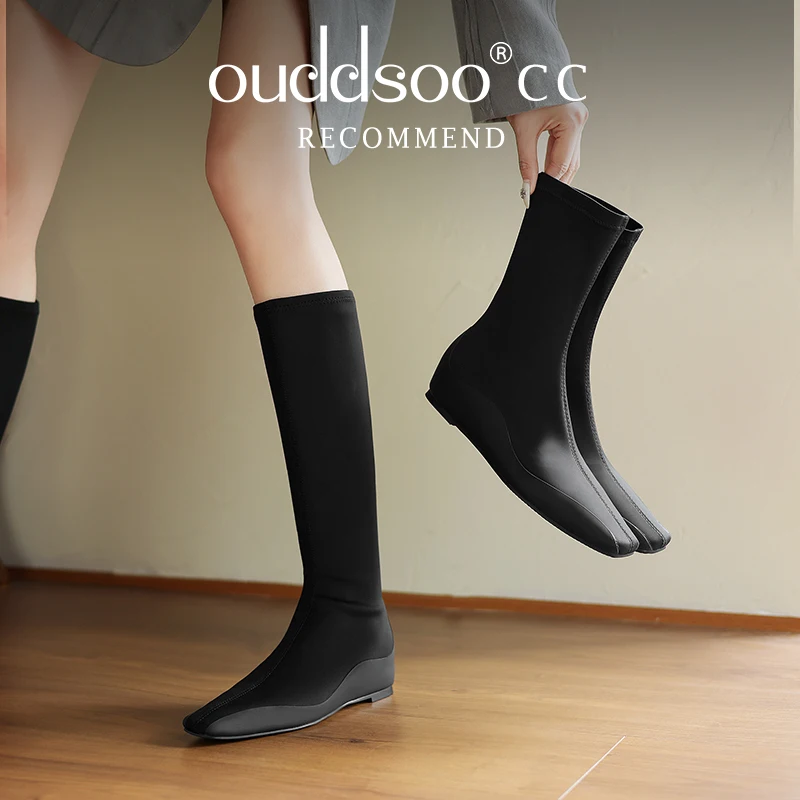 

Ods Solid Color Black White Long Socks Stockings JK Japan Style School Girls Thigh High Stockings Lolita Kawaii Cute Knee High