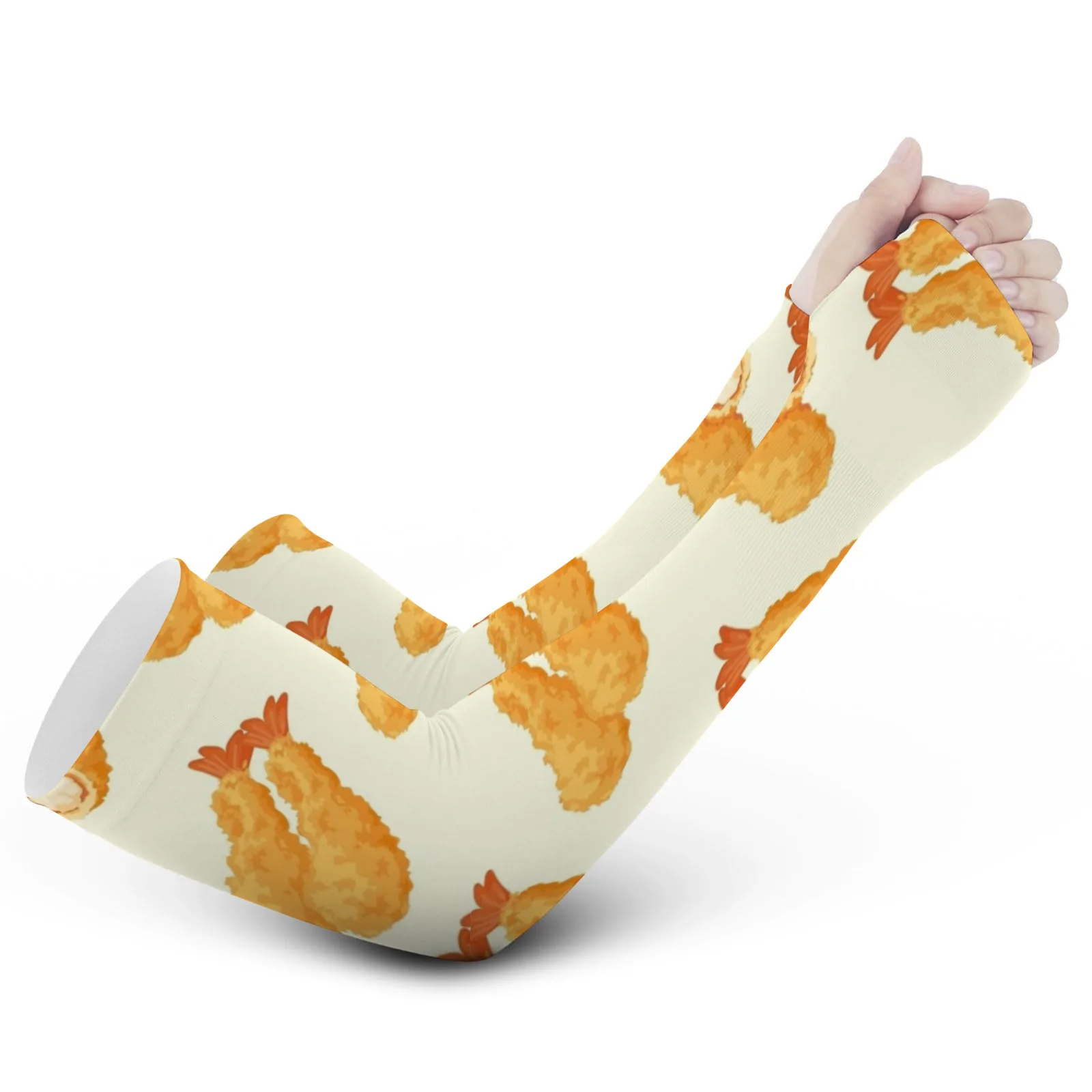 Fundas enfriadoras con diseño de camarones fritos vibrantes personalizables: elásticas, con protección UV, transpirables y de secado rápido para días activos al aire libre