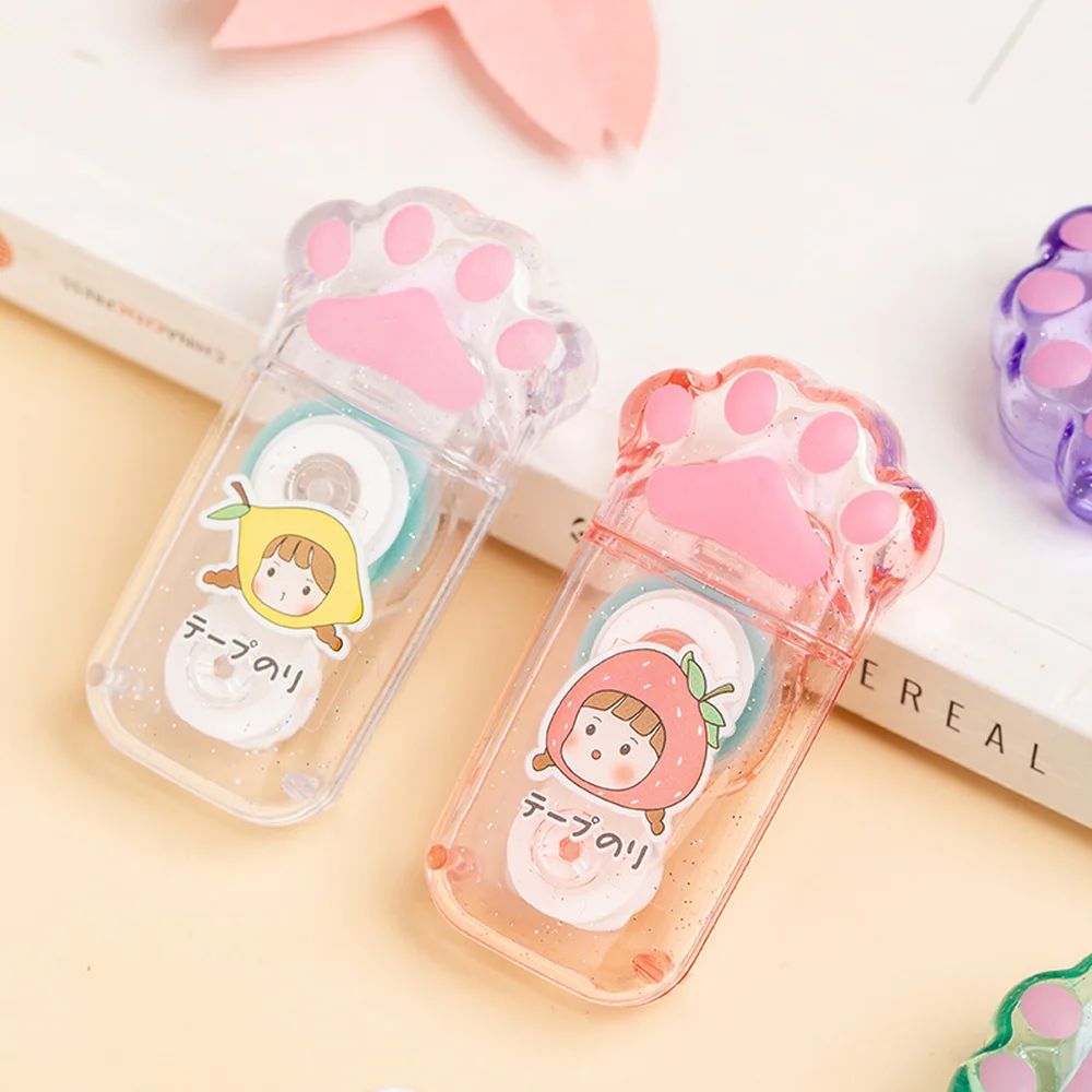 Mr.paper 4 Styles Cute Cat Paws Double Sided Tape Creative Cartoon Plastic Hand Account Student Stationery Double Sided Tape