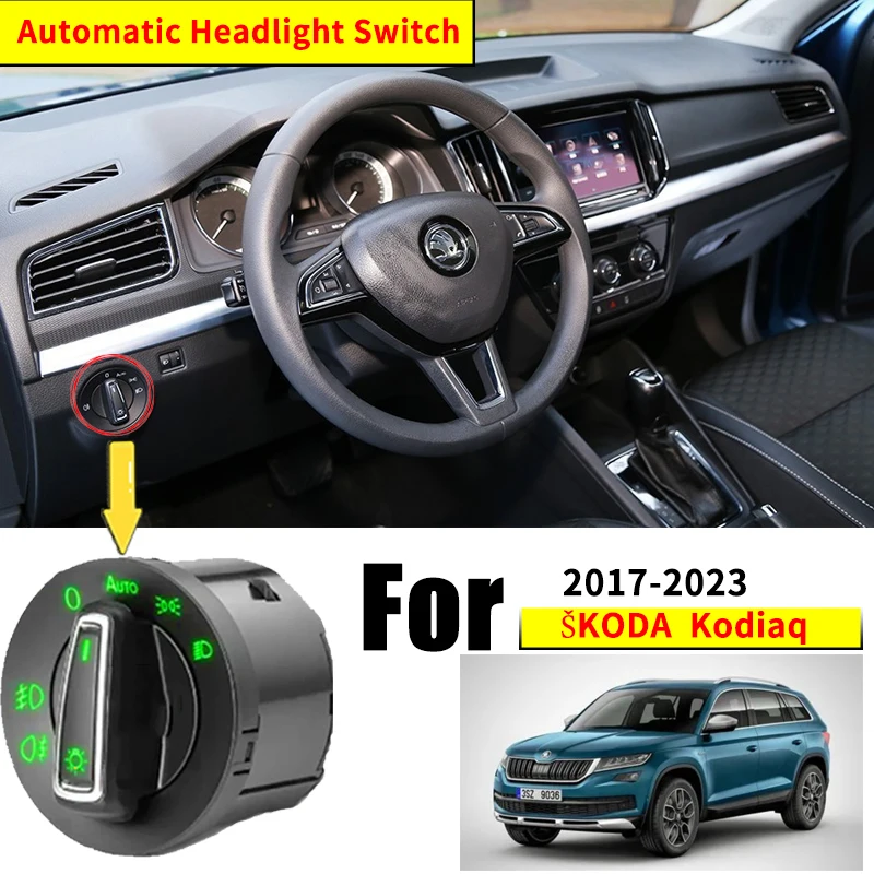 

For Skoda Kodiaq MK1 NS7 2017 2018 2019 2020 2021 2022 2023 New Headlight Automatic Switch Car Accessories Auto Light Upgrade