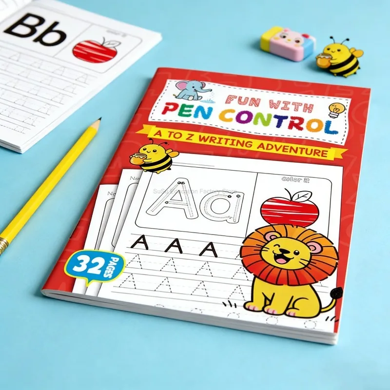 

26 Alphabet Exercises, Pen Control Training Coloring Games, Fun Letter Practice Calligraphy, Interactive Activity Learning Book