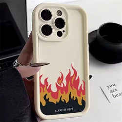 Coque de téléphone en silicone flamme rouge pour iPhone, coques pour iPhone 16, 15, 14 Pro Max, 13, 12, 11, XS Max, X, Poly, 7, 8 Plus