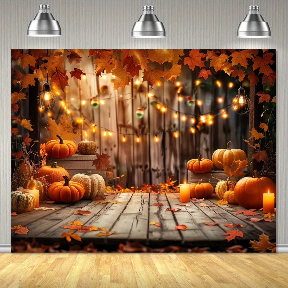 Autumn pumpkin photography background, Autumn Thanksgiving harvest wooden background, party decoration