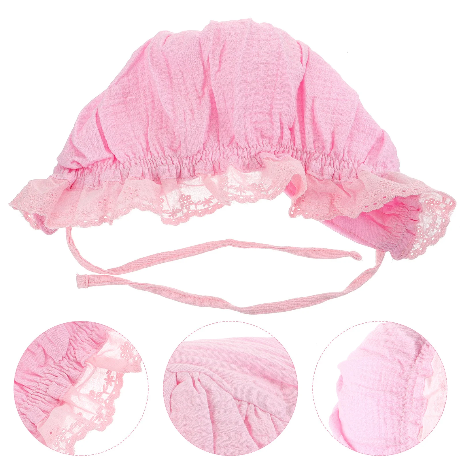 

Breathable Bonnet Hat Soft Cotton Material Easy to Wear Pretty Photo Prop Adjustable Foldable Summer Cap