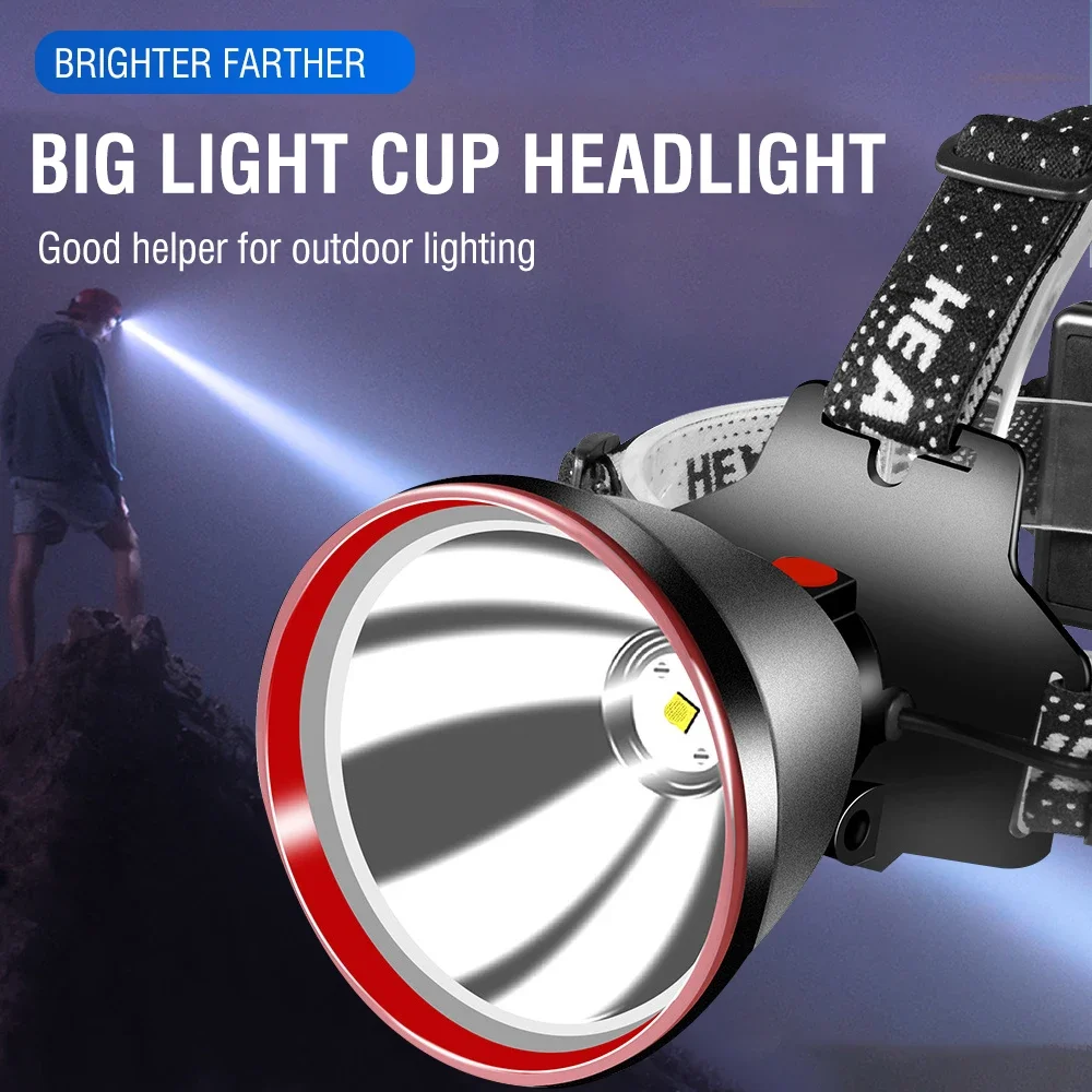 BORUiT High Power SST40 LED Headlamp Ultra Bright 5000LM 18650 Headlight USB Rechargeable Head Torch Camping Fishing Lantern view 3
