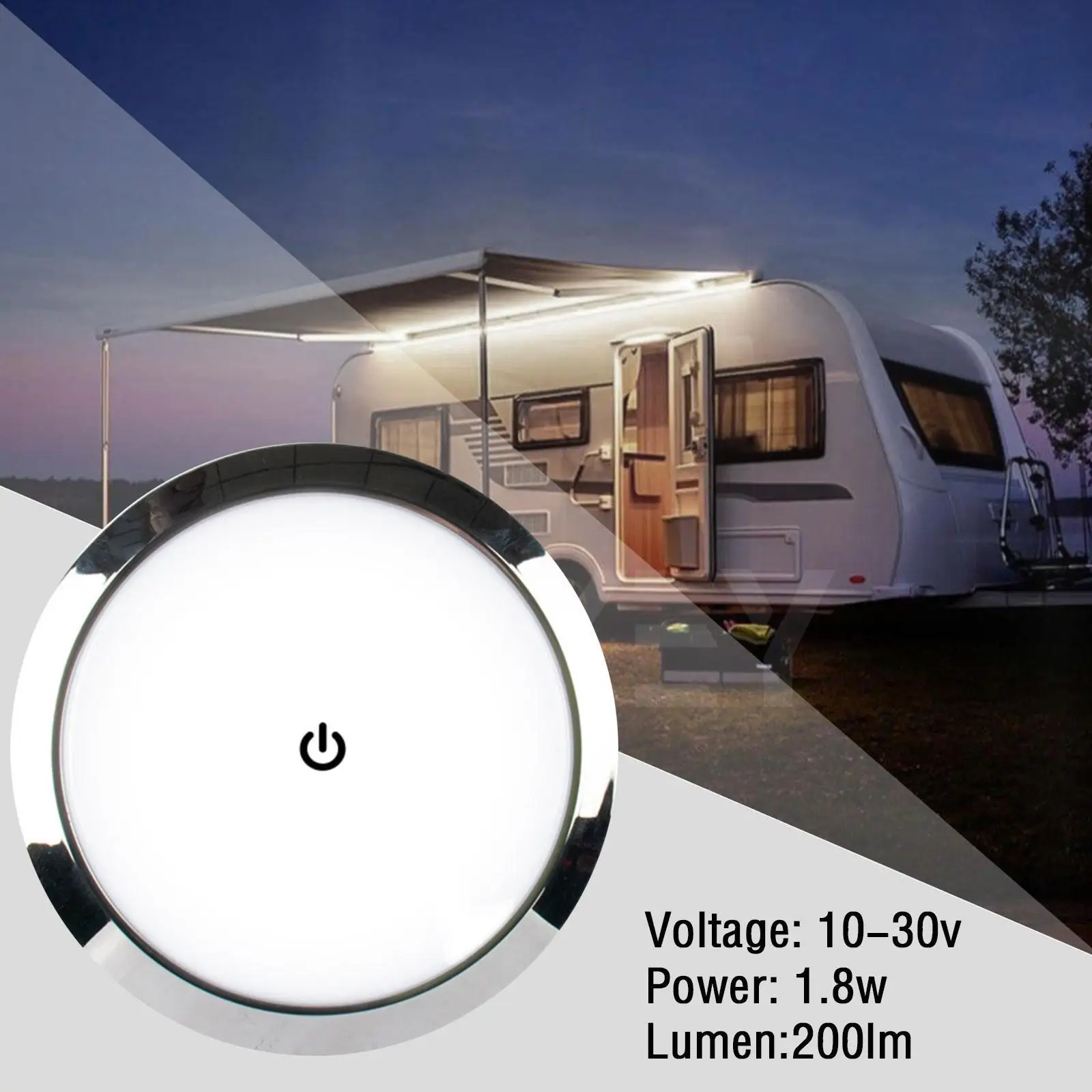 RV Interior Ceiling LED Light With Switch 5W 12V/24V Car Interior Led Round Light RV Indoor Roof Lamp For Camper Boat view 3