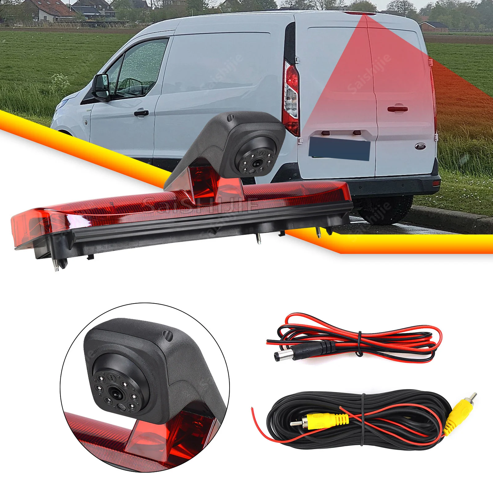 Car Brake Light Reversing Camera for Ford Transit Connect (2014-2017) Waterproof Night Vision Parking Reverse Backup Camera