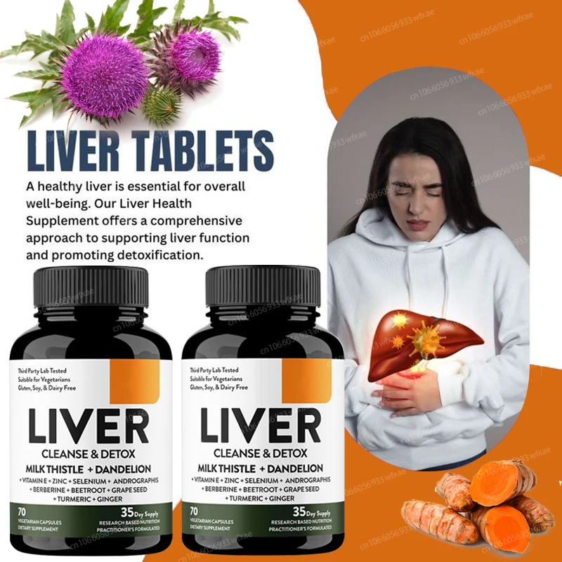 

Milk Thistle Capsules Liver Detox and Cleanse, Promotes Skin and Digestive Health Control Fatty Liver