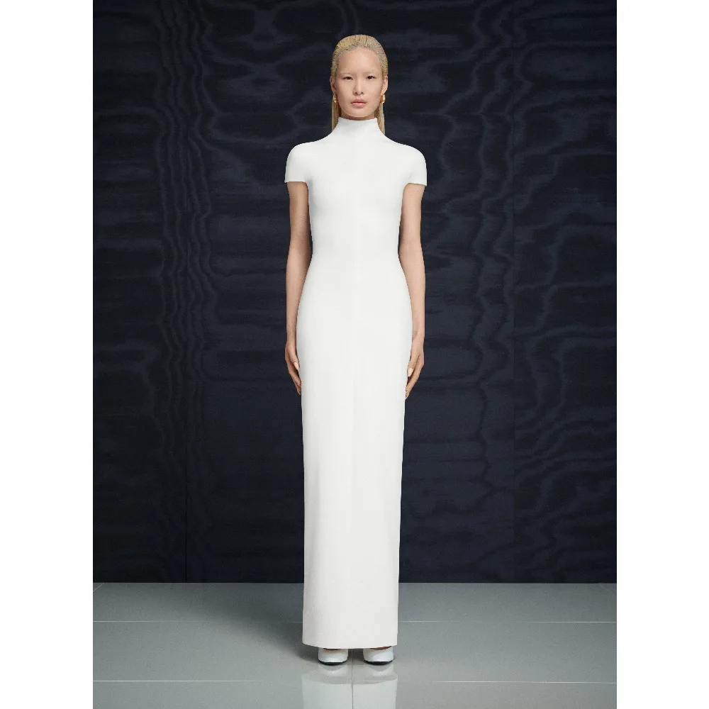 

Customized White Maxi Evening Dresses High Neck Party Dress Column Long Elegant Modern Prom Cocktail Gowns for Women 2026