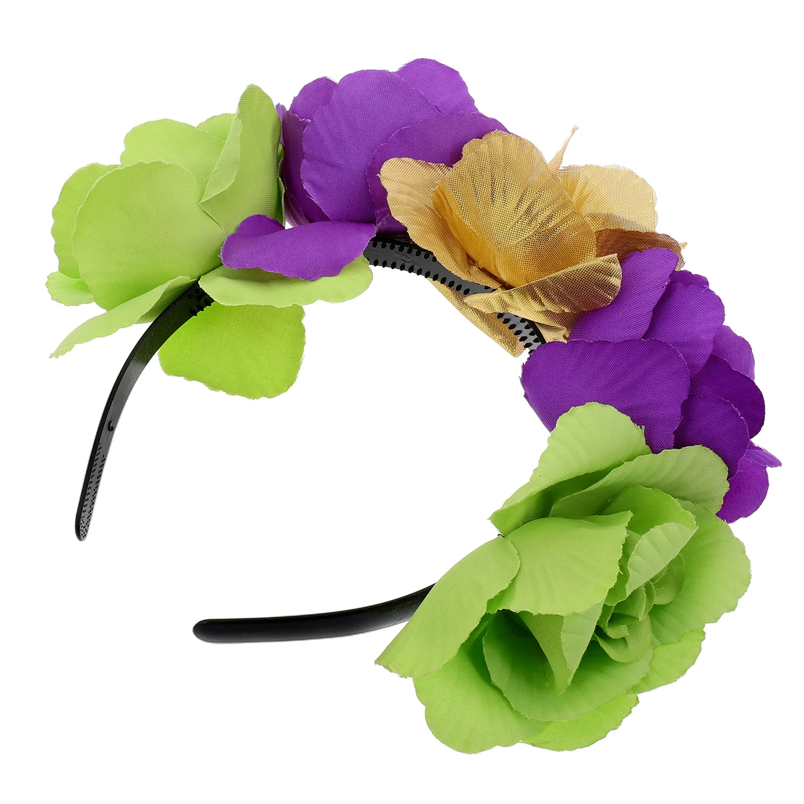 

Carnival Flower Headband Large Fabric Roses Comfortable Halloween Day of The Dead Floral Hair Accessory Costume Party