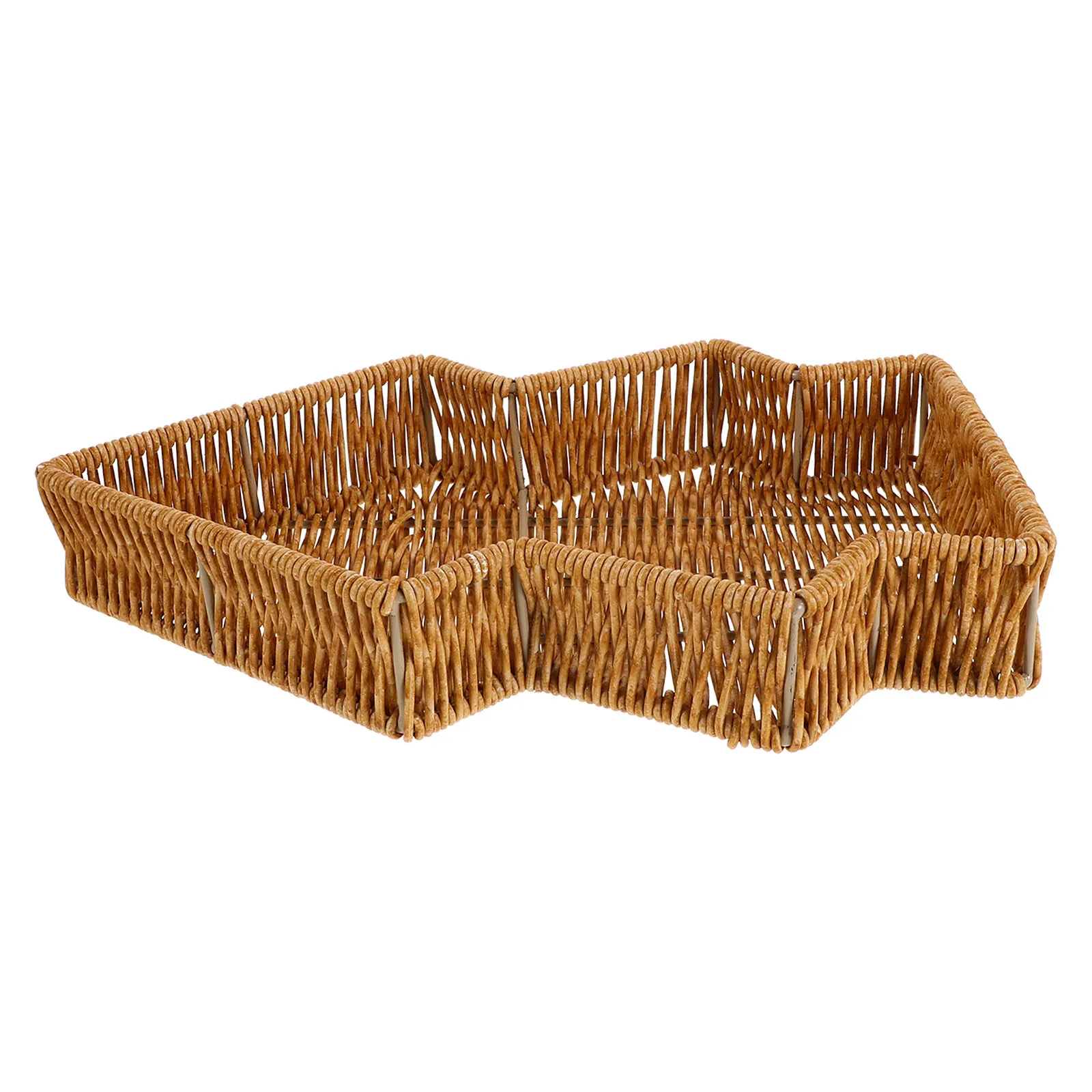 Cesta para pan de imitación ratán, hecha a mano, estilo rústico de granja, para árbol de Navidad, tabla de embutidos, cesta de servicio festiva y decoración de mesa