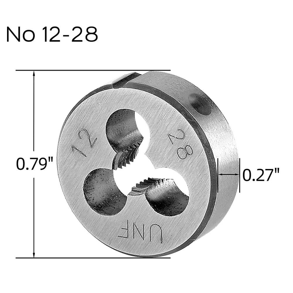 

Die 12-28 UNF Tap 12-28 UNF Die 12-28 UNF Tap 68mm Aluminum Cast Iron Copper Die For Shallow Cutting Replacement
