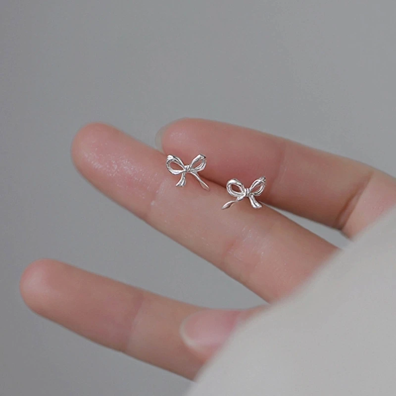 Mini Bow Knot Earrings Knot Ribbon Earrings for Women Girls Fashion Jewelry Small Bowknot Ethnic Ear Studs Wedding